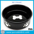 New Premium Black Bone Decal and Paw Print Bowl